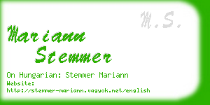 mariann stemmer business card